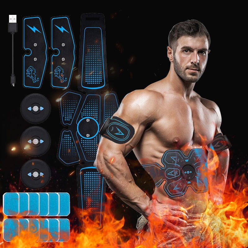 USB Abdominal  Muscle  Stimulator EMS Abdominal Belt Trainer Abdomen Exercise Massager home gym Fitness Equipment For Men and Women