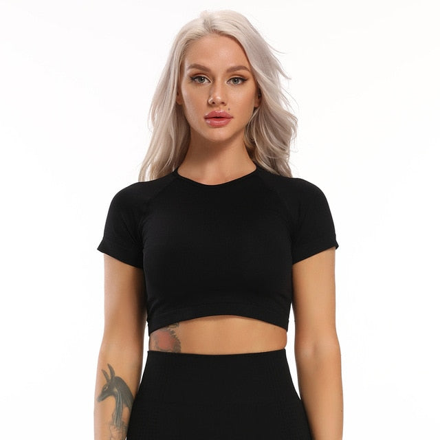 Long Sleeve Workout Tops for Women-Fitness Crop Tops