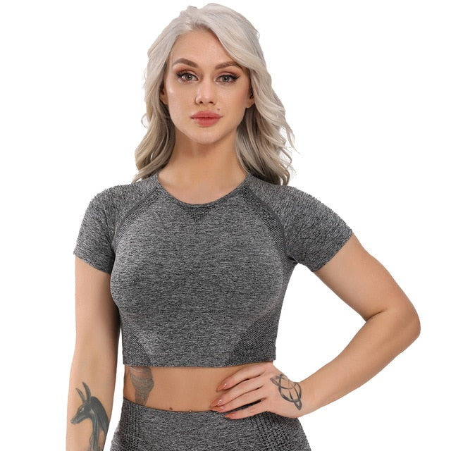 Long Sleeve Workout Tops for Women-Fitness Crop Tops