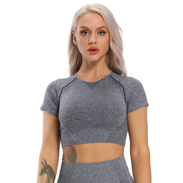 Long Sleeve Workout Tops for Women-Fitness Crop Tops