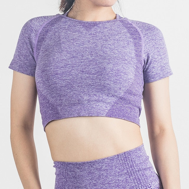 Long Sleeve Workout Tops for Women-Fitness Crop Tops